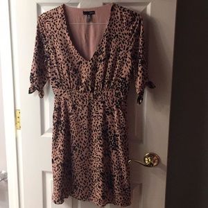 Aqua pink black animal print dress